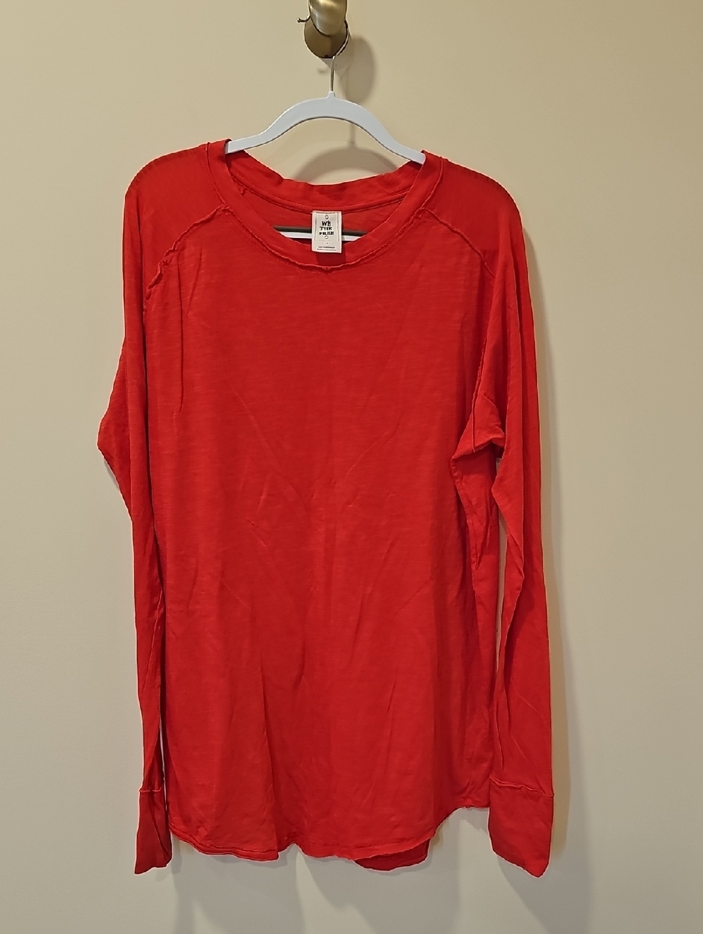 We The Free Long Sleeve Tee in Red; NWOT; Size Large